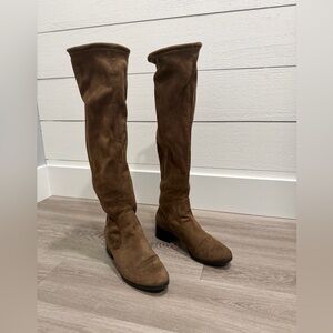 ZARA BROWN SUEDE HIGH BOOTS    SIZE 39